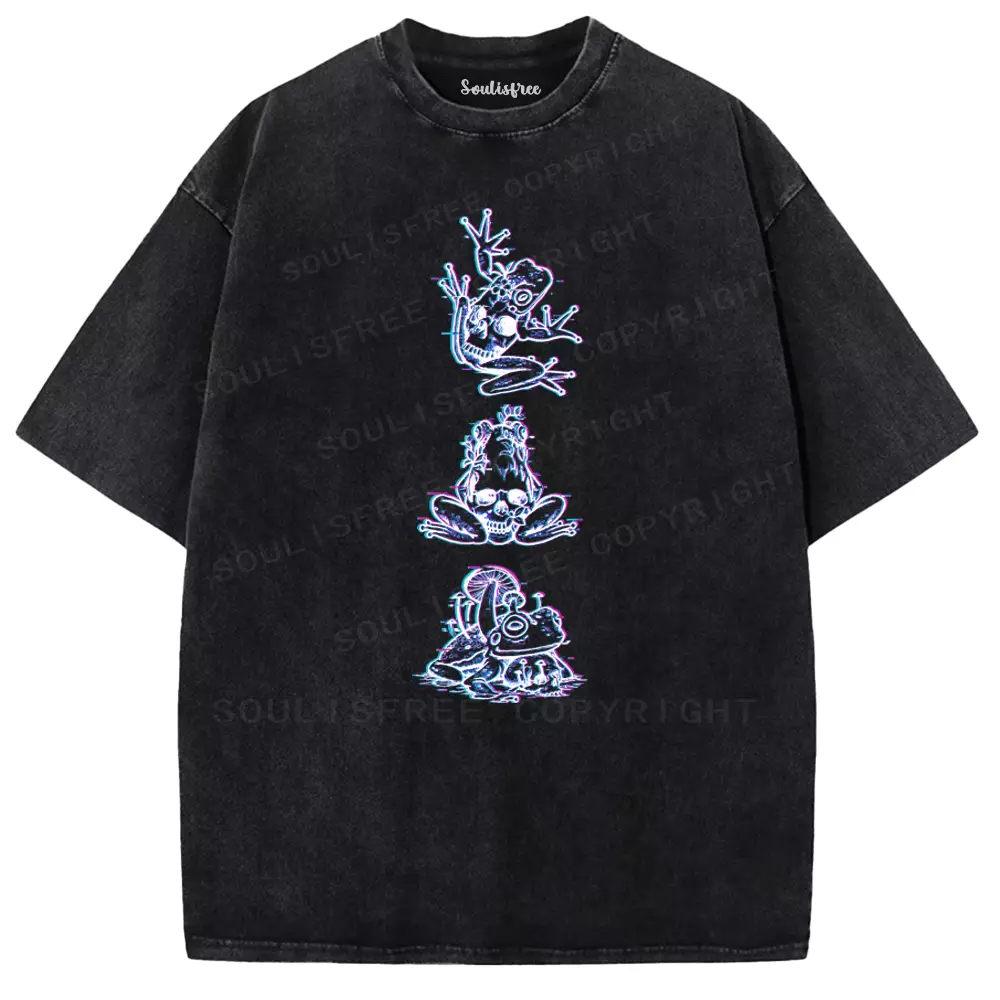 Soulisfree  ANAGLYPH TOAD TRINITY Washed Tee
