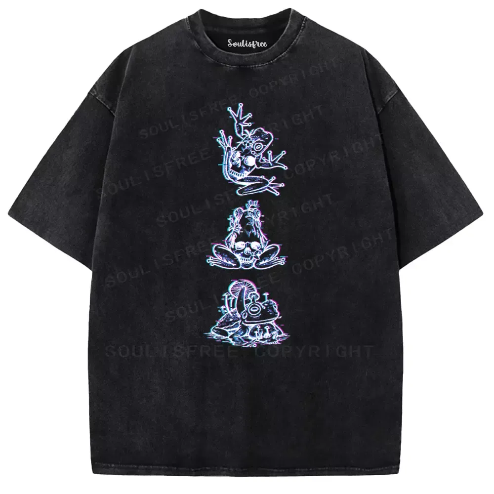 Designed Soulisfree ANAGLYPH TOAD TRINITY Washed Tee