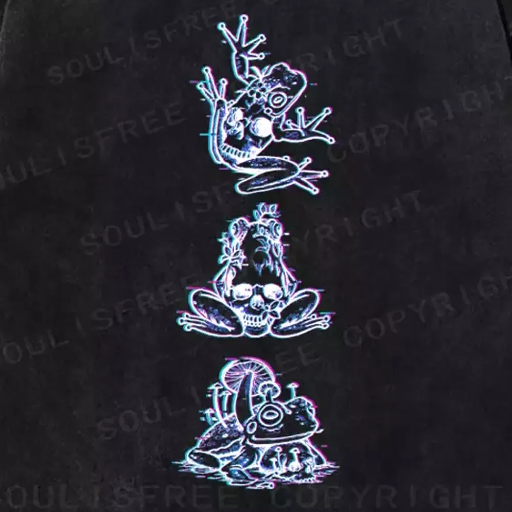 Soulisfree  ANAGLYPH TOAD TRINITY Washed Tee