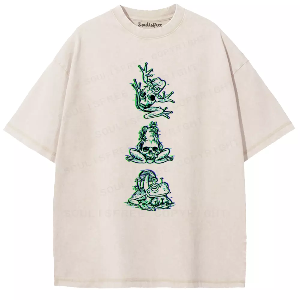 Soulisfree  ANAGLYPH TOAD TRINITY Washed Tee