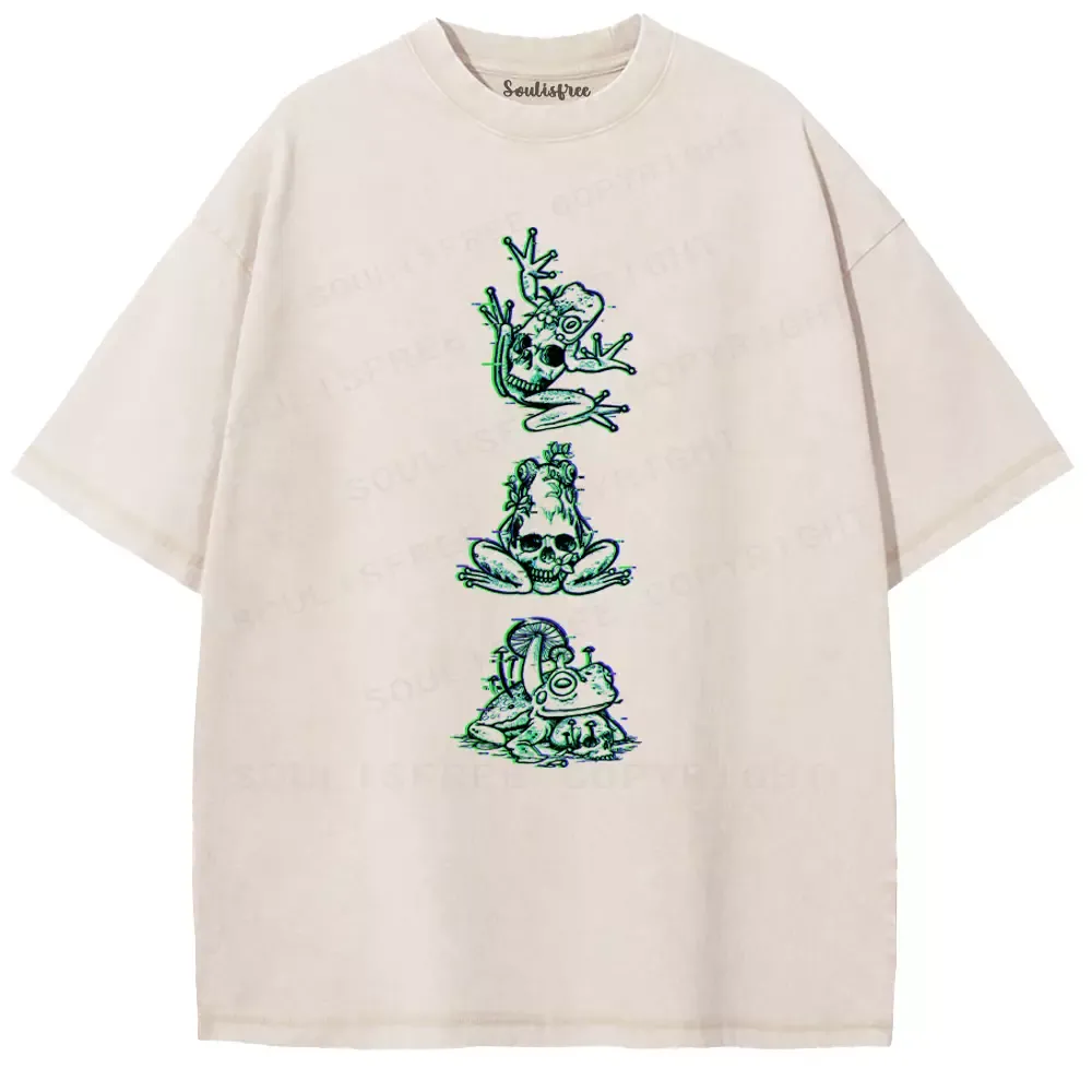 Soulisfree  ANAGLYPH TOAD TRINITY Washed Tee