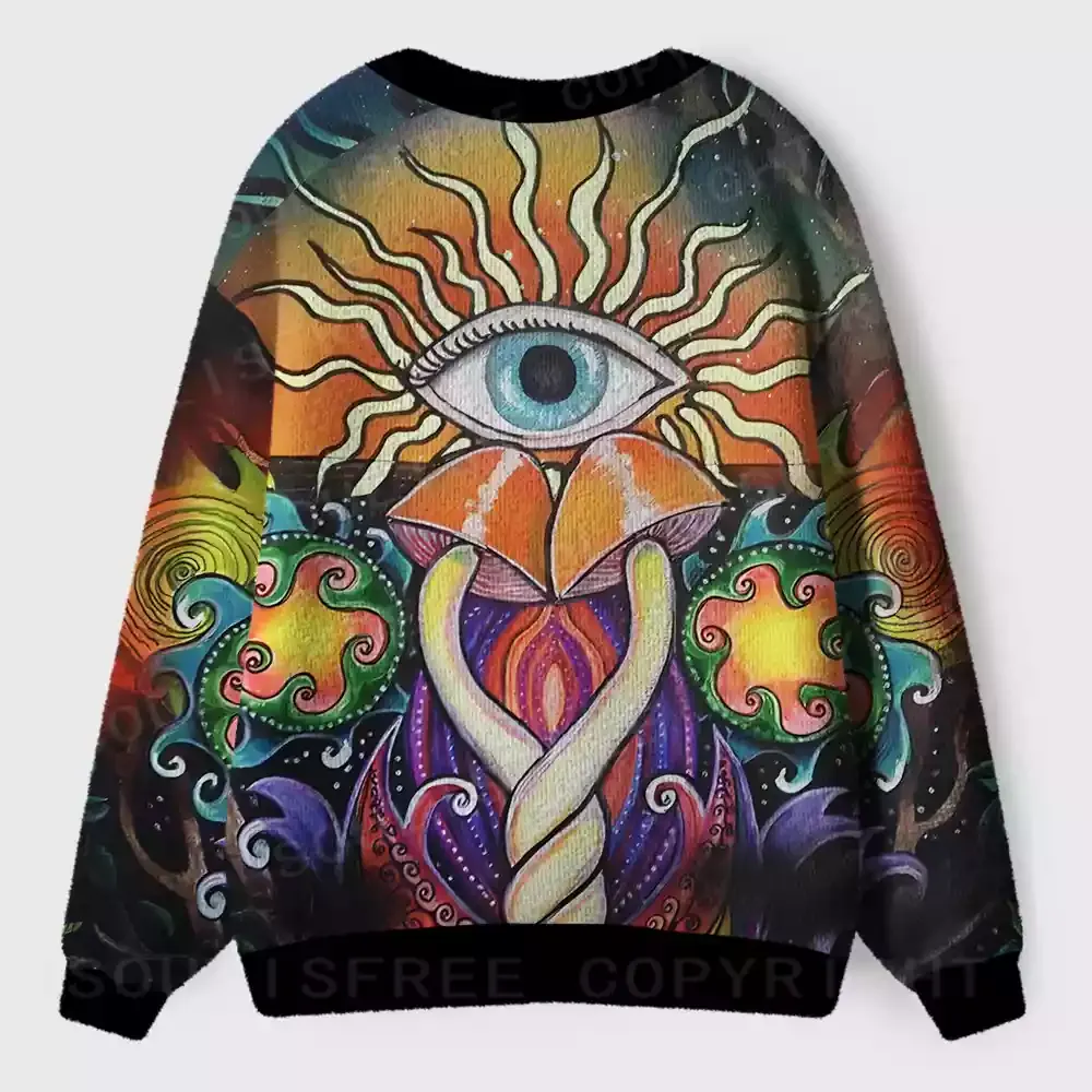 Energy Flow and Eye Vision Ugly Cardigan Sweaters 