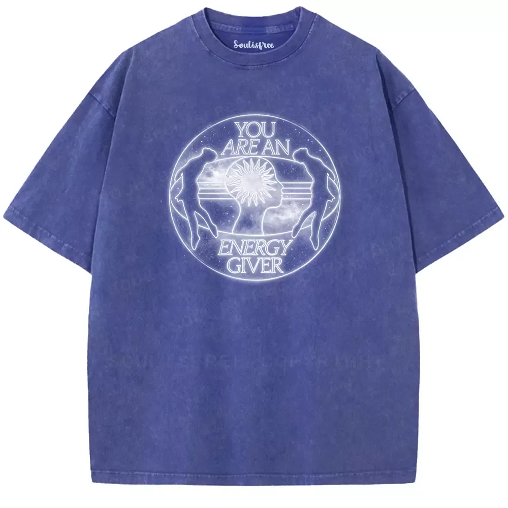 Soulisfree  YOU AREAN ENERGY GIVER Washed Tee