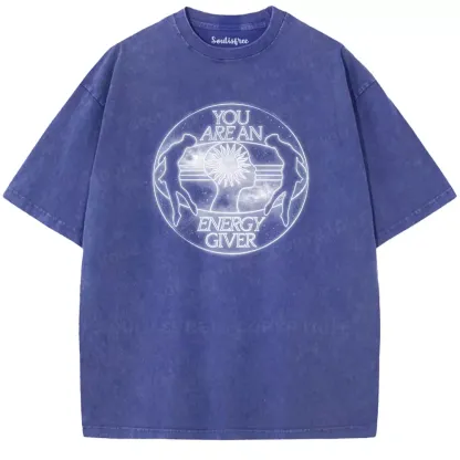 Soulisfree  YOU AREAN ENERGY GIVER Washed Tee
