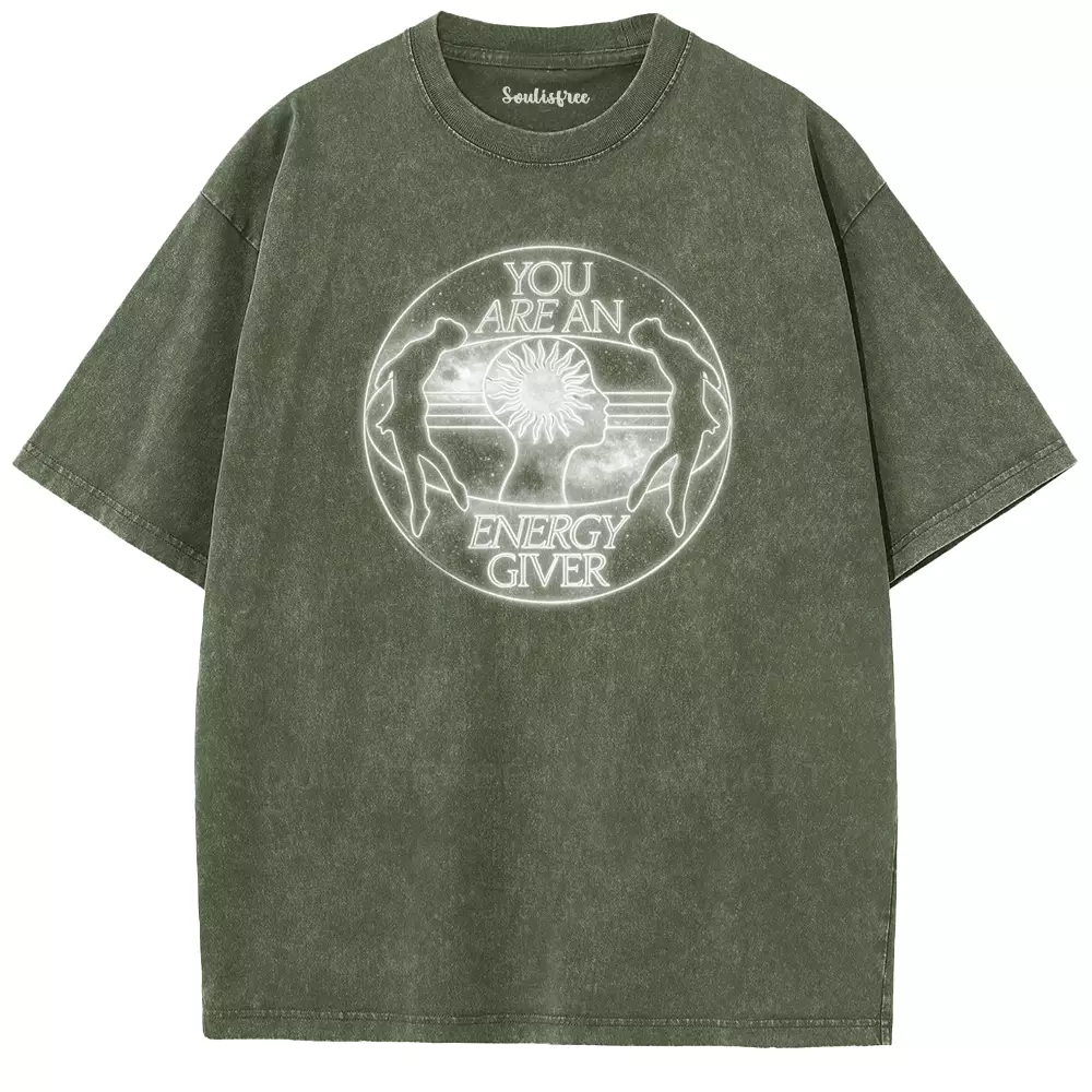 Soulisfree  YOU AREAN ENERGY GIVER Washed Tee