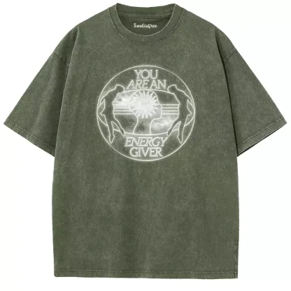 Soulisfree  YOU AREAN ENERGY GIVER Washed Tee