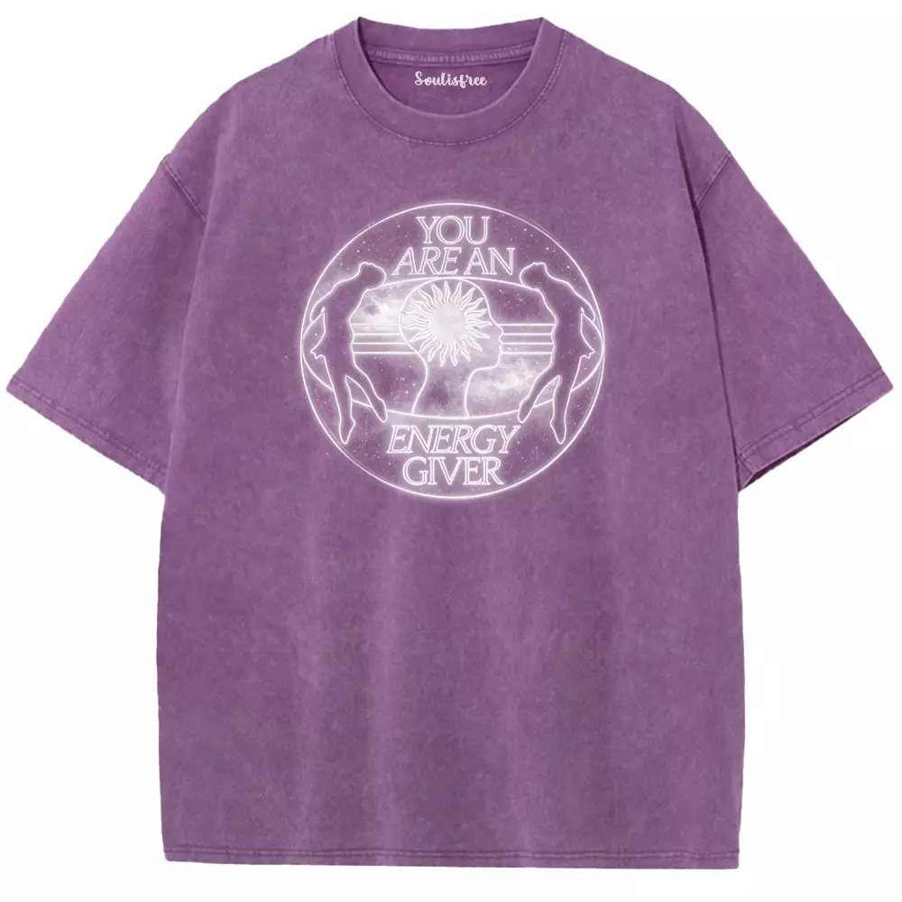 Soulisfree  YOU AREAN ENERGY GIVER Washed Tee