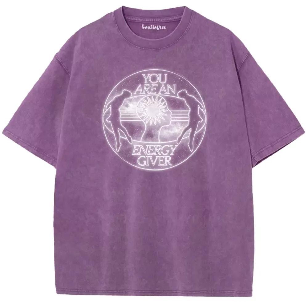 Soulisfree  YOU AREAN ENERGY GIVER Washed Tee