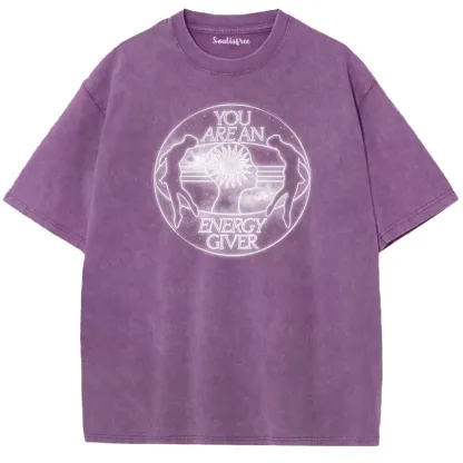 Soulisfree  YOU AREAN ENERGY GIVER Washed Tee