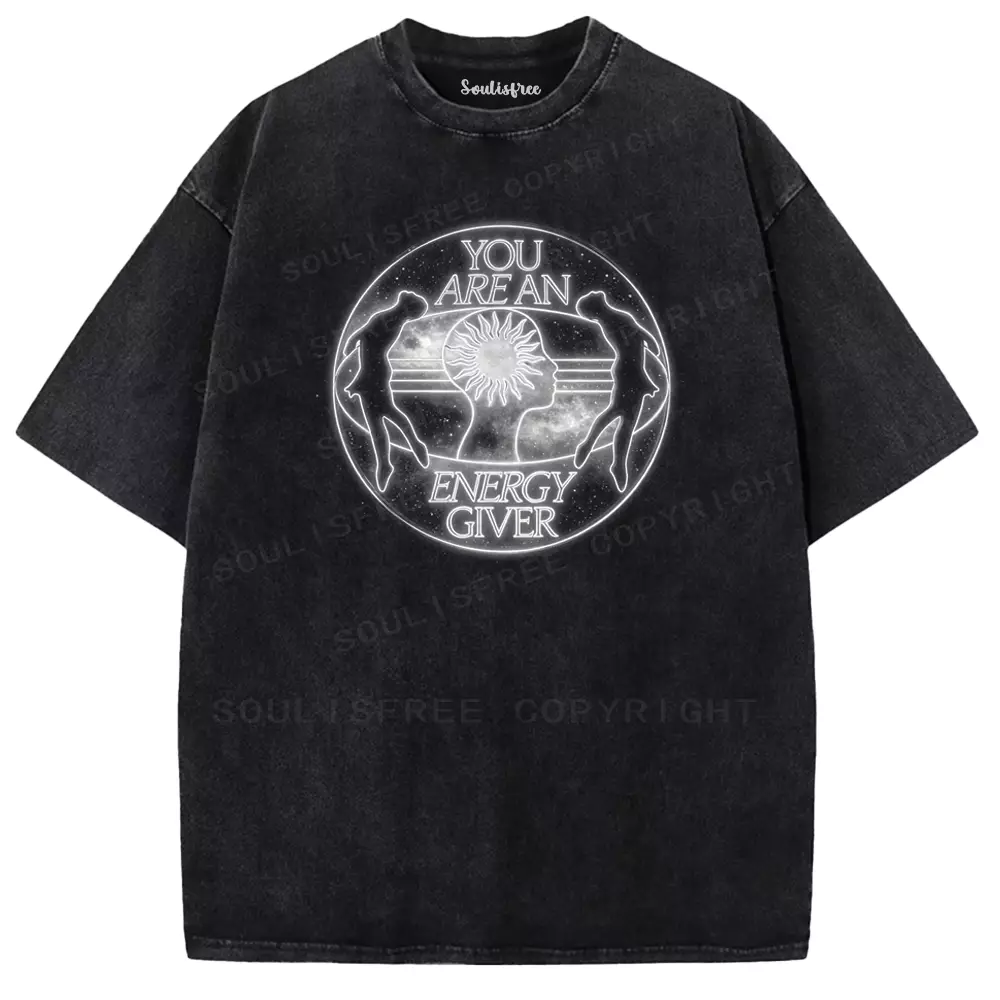 Soulisfree  YOU AREAN ENERGY GIVER Washed Tee
