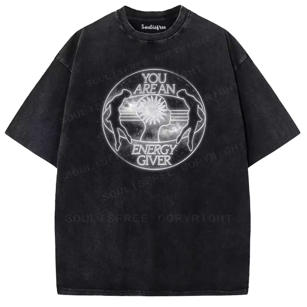 Designed Soulisfree YOU AREAN ENERGY GIVER Washed Tee