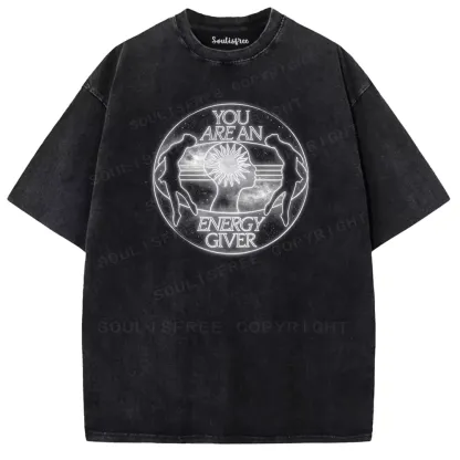 Soulisfree  YOU AREAN ENERGY GIVER Washed Tee