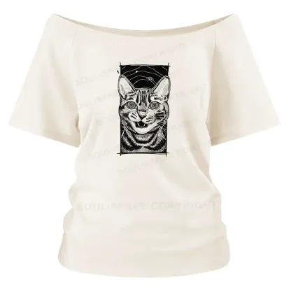 Hypnotic Cat Off Shoulder Top