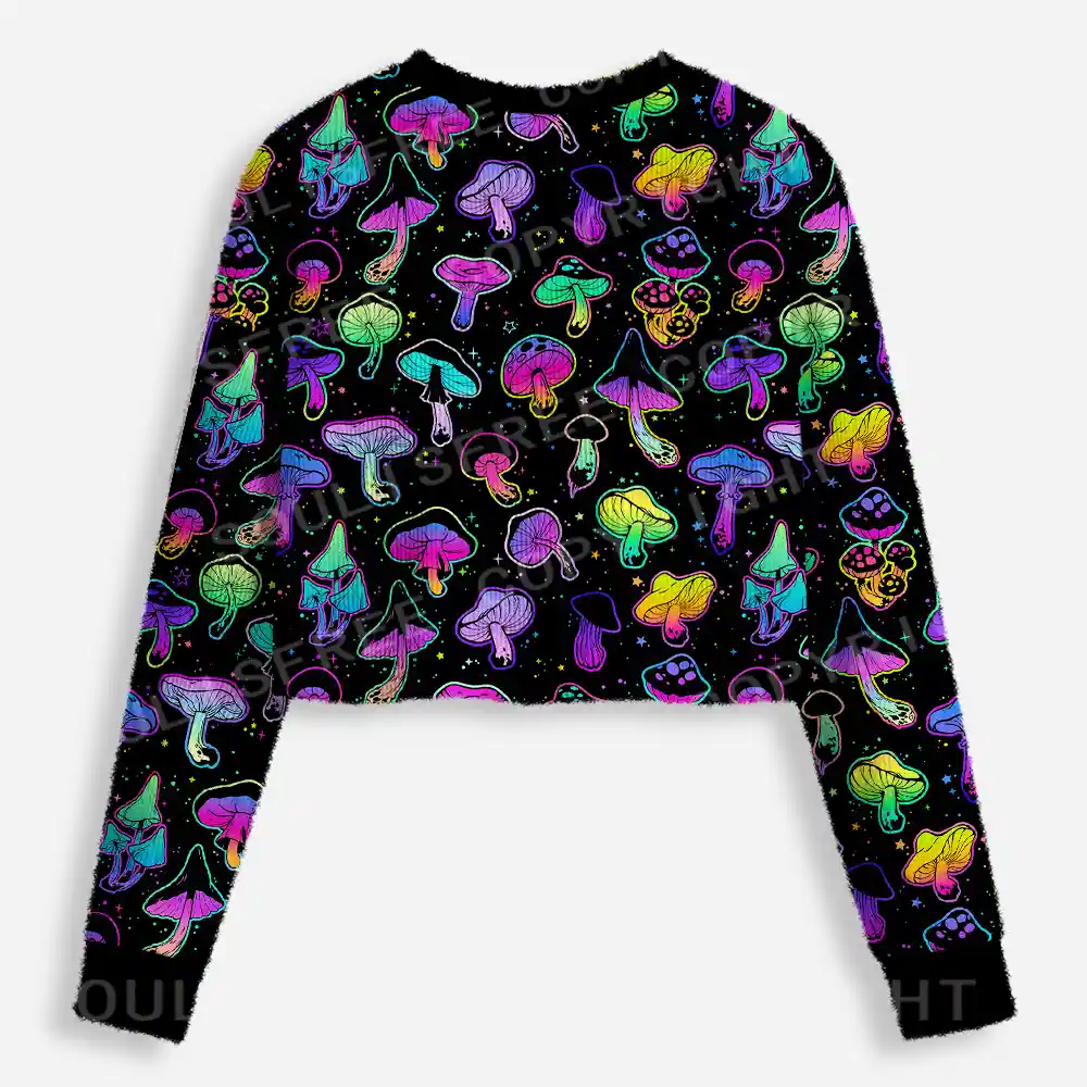 Shroom Party Cropped Ugly Christmas Sweater