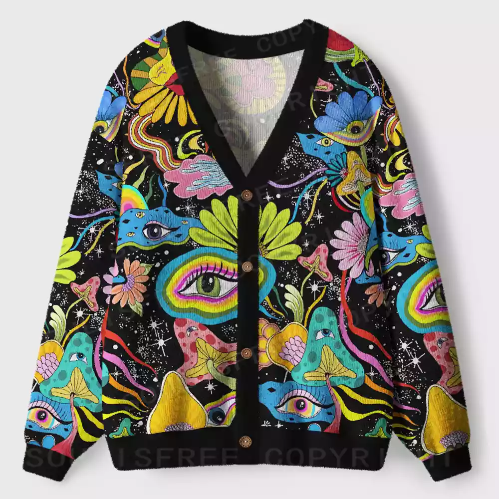 Psychic Intuition Occult Ugly Cardigan Sweaters 