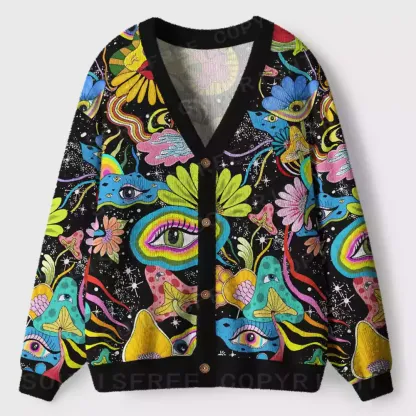 Psychic Intuition Occult Ugly Cardigan Sweaters 