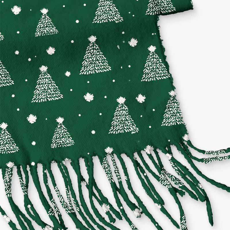 Soulisfree The Spirit Of Evergreen Christmas Fuzzy Fringed Scarf