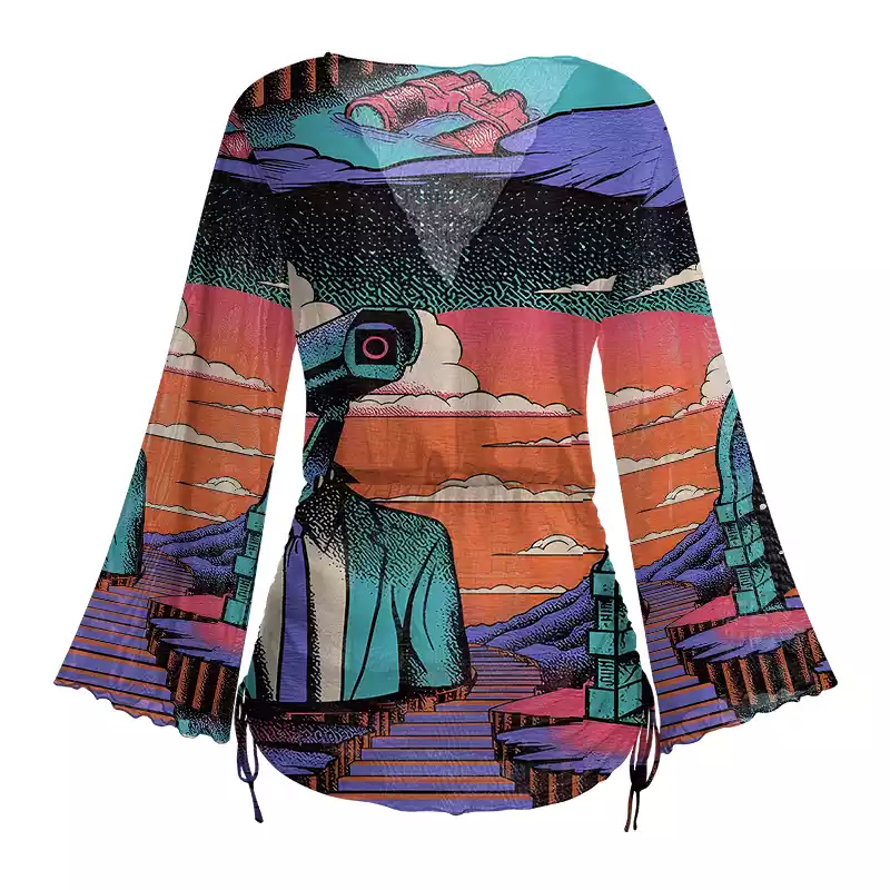 Soulisfree The Watcher in the Twilight Sheer Mesh Cover Up