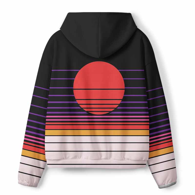 Soulisfree Synthwave Gradient Sunset All-Over Print Hoodie