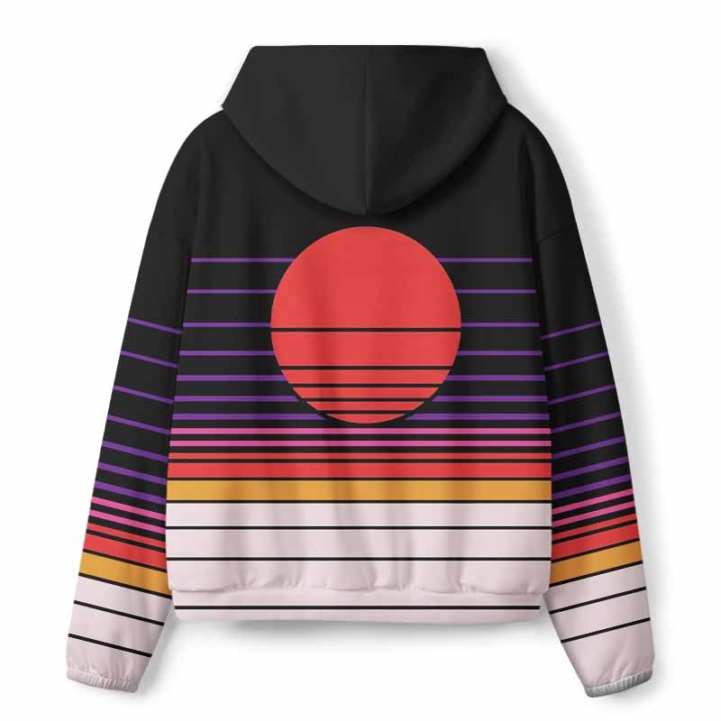 Soulisfree Synthwave Gradient Sunset All-Over Print Hoodie