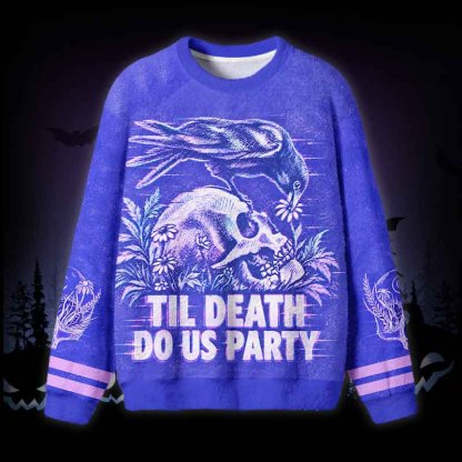 Soulisfree Til Death Do Us Party Fuzzy Crewneck Sweater