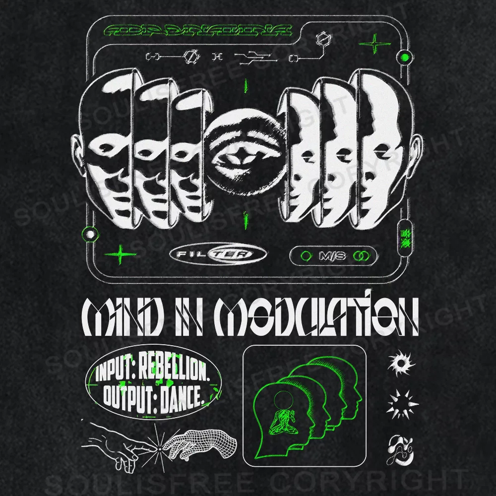 MIND IN MODULATION Washed T-shirt