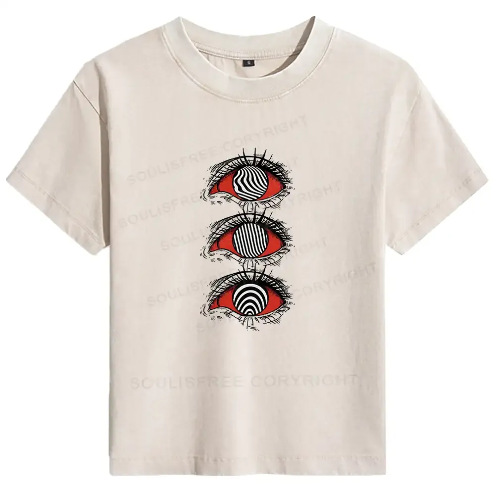 Psychedelic Eye Basic Washed T-shirt