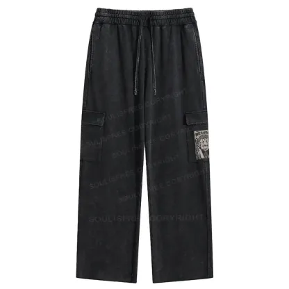 Where Is My Brain Washed Cargo pants