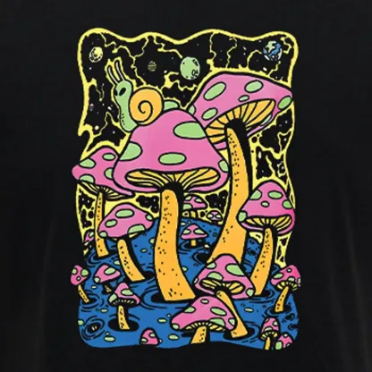 Mushroom World Block Raglan Long Sleeve Crop Top