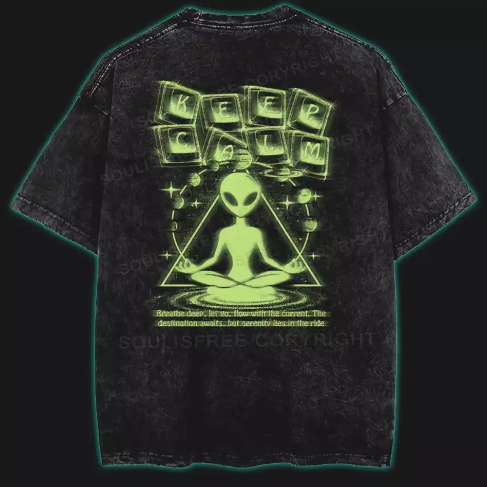 Keep Clam Washed Alien T-shirt