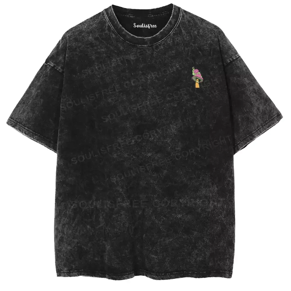 Psychedelic Mushroom World Washed T-shirt