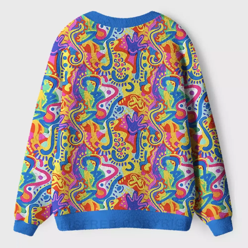 Psychedelic Vibes Ugly Cardigan Sweaters