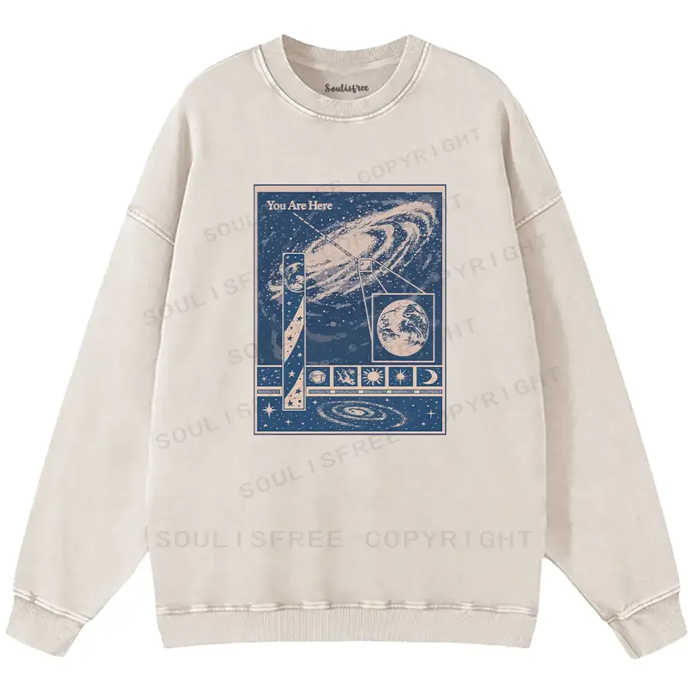 You Are Here Washed Sweatshirts