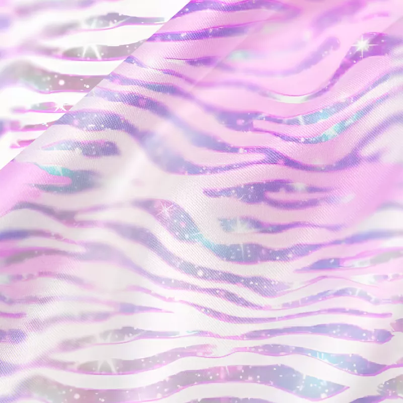 Soulisfree Neon Pink Zebra Starlight Cowl Neck Satin Mini Dress