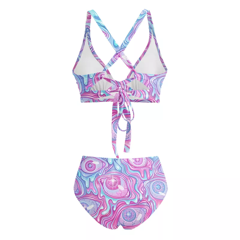 Soulisfree Pastel Flow Ocular Glitch Cross Bikini