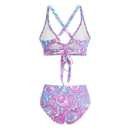 Soulisfree Pastel Flow Ocular Glitch Cross Bikini
