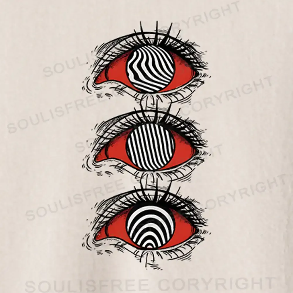 Psychedelic Eye Basic Washed T-shirt