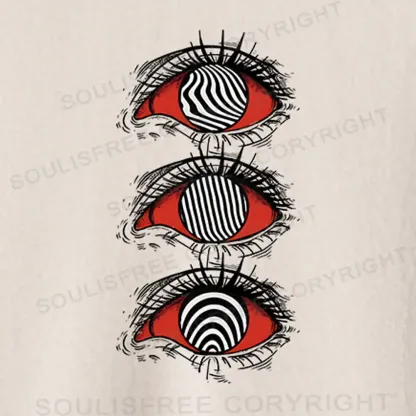 Psychedelic Eye Basic Washed T-shirt