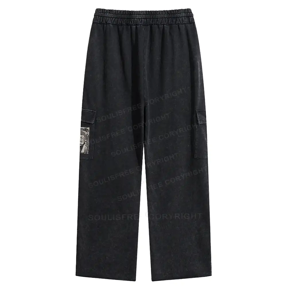 Where Is My Brain Washed Cargo pants