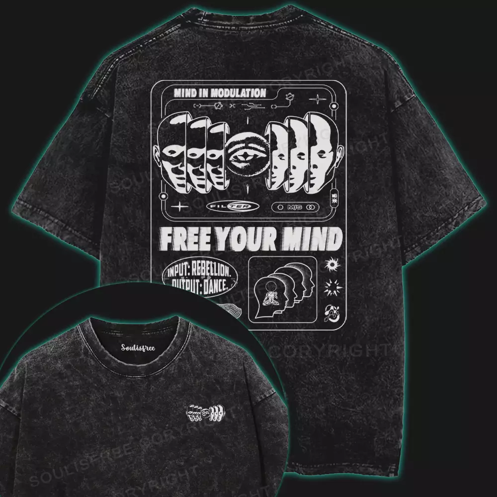 MIND IN MODULATION Washed T-shirt