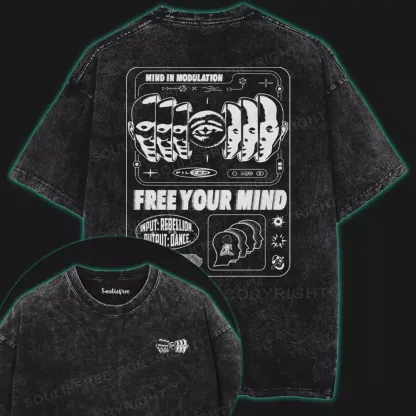 MIND IN MODULATION Washed T-shirt