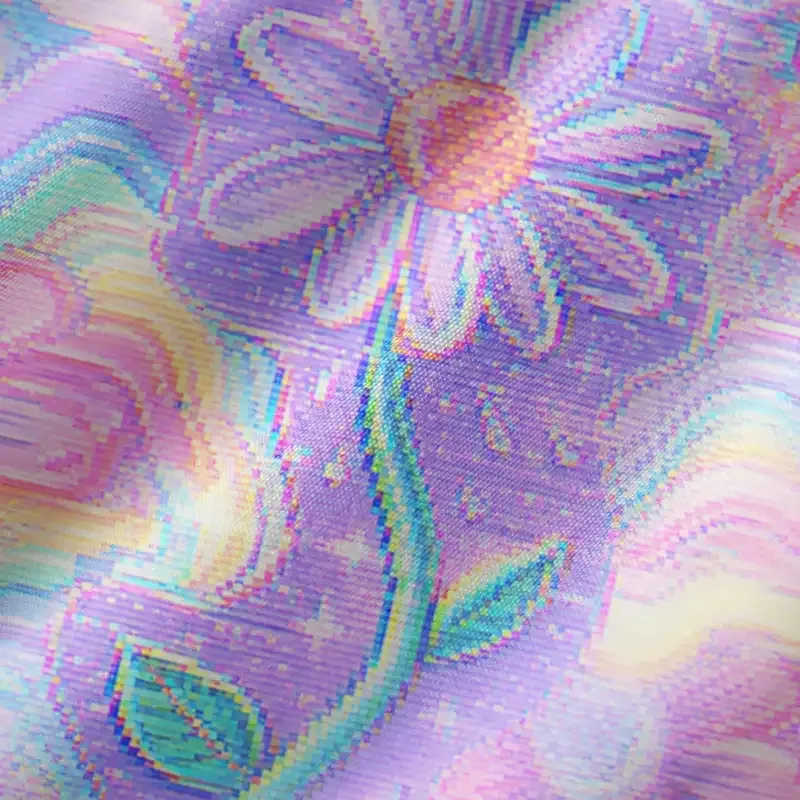 Soulisfree Holographic Rainbow Garden Square Neck Maxi Dress