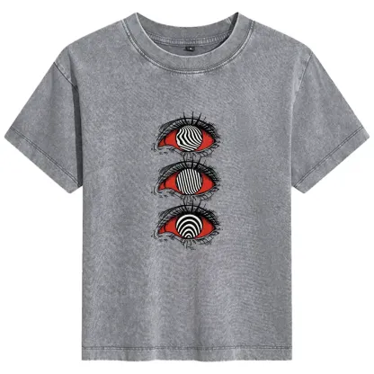 Psychedelic Eye Basic Washed T-shirt