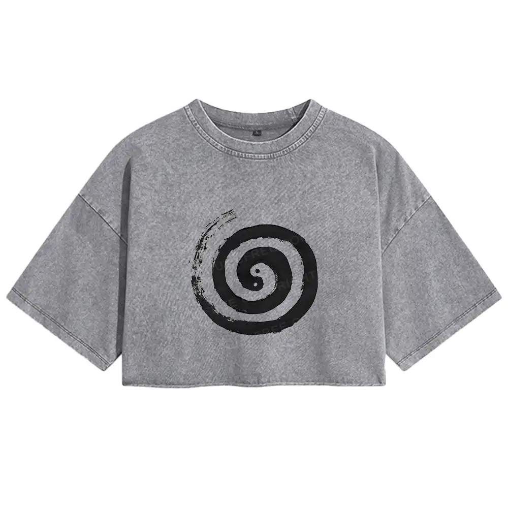 The Cycle Of Life Washed Crop T-shirt