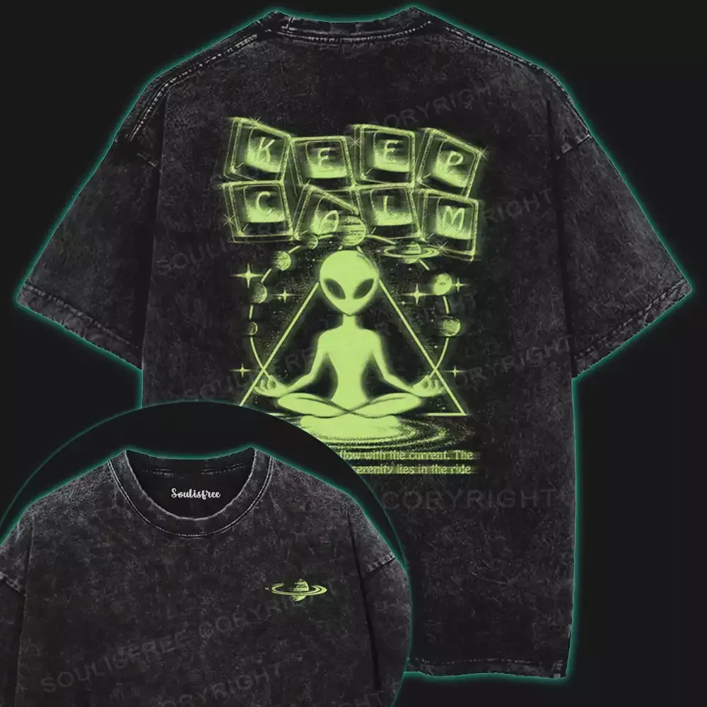 Keep Clam Washed Alien T-shirt