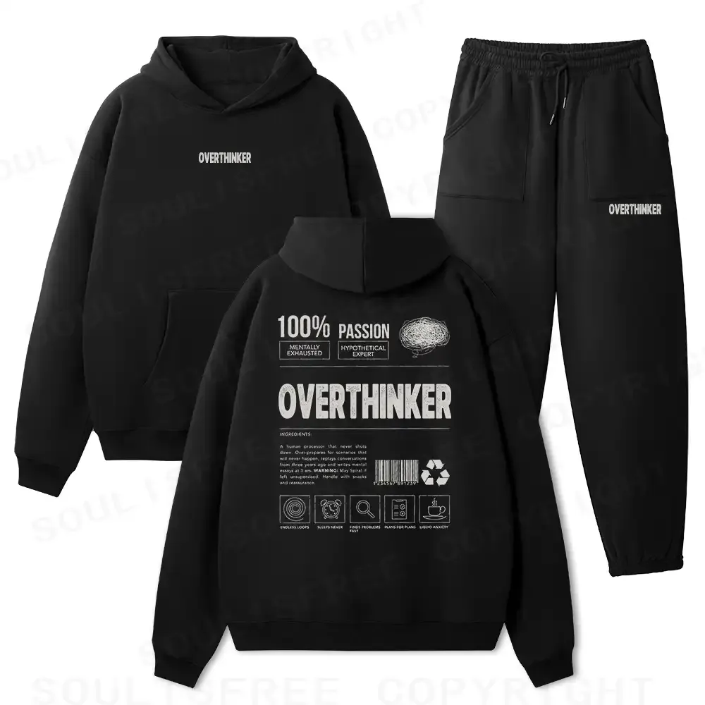 OVERTHINKER Fleece Hoodie Set