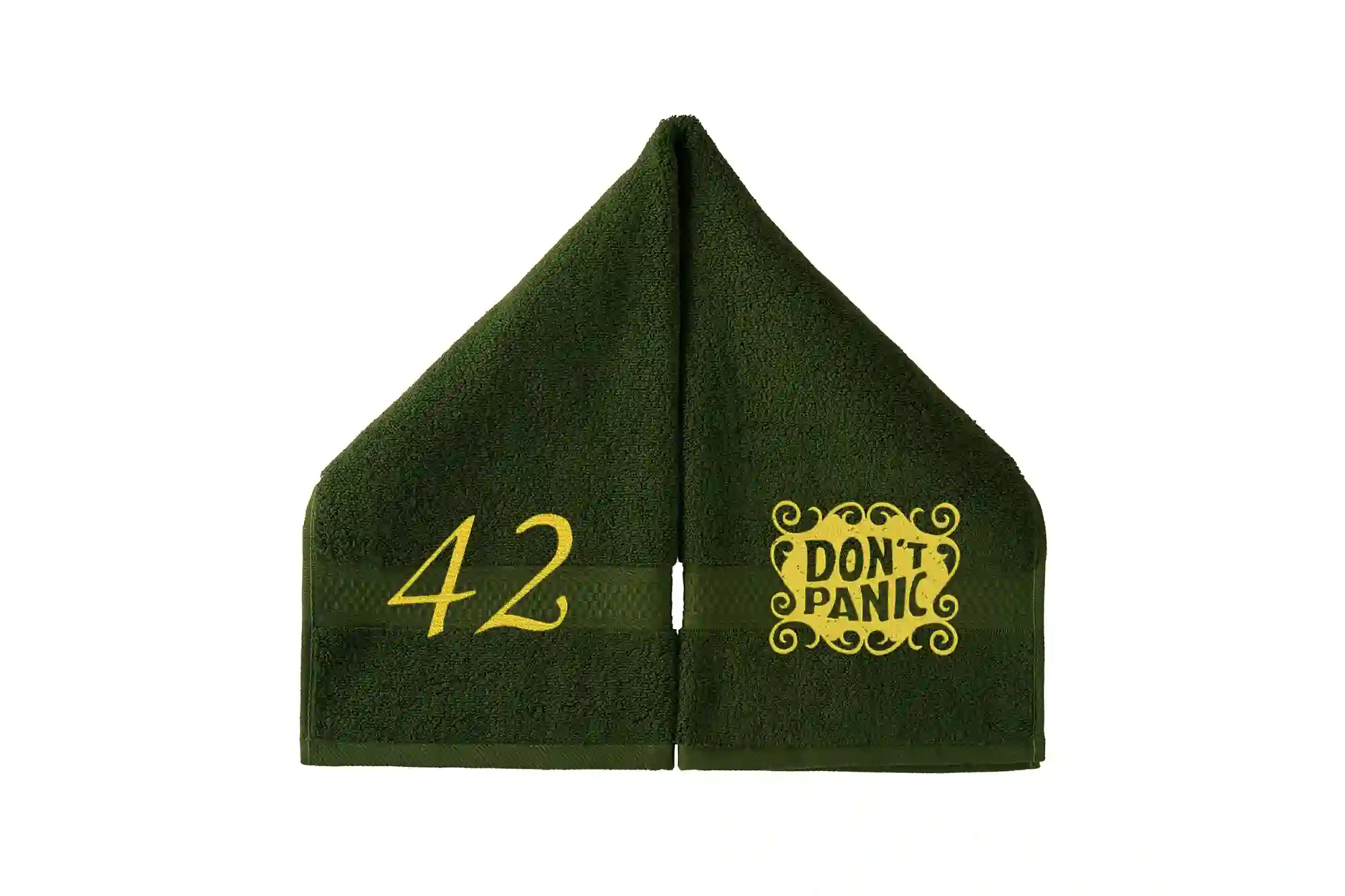 DON'T PANIC Embroidered Hand Towel