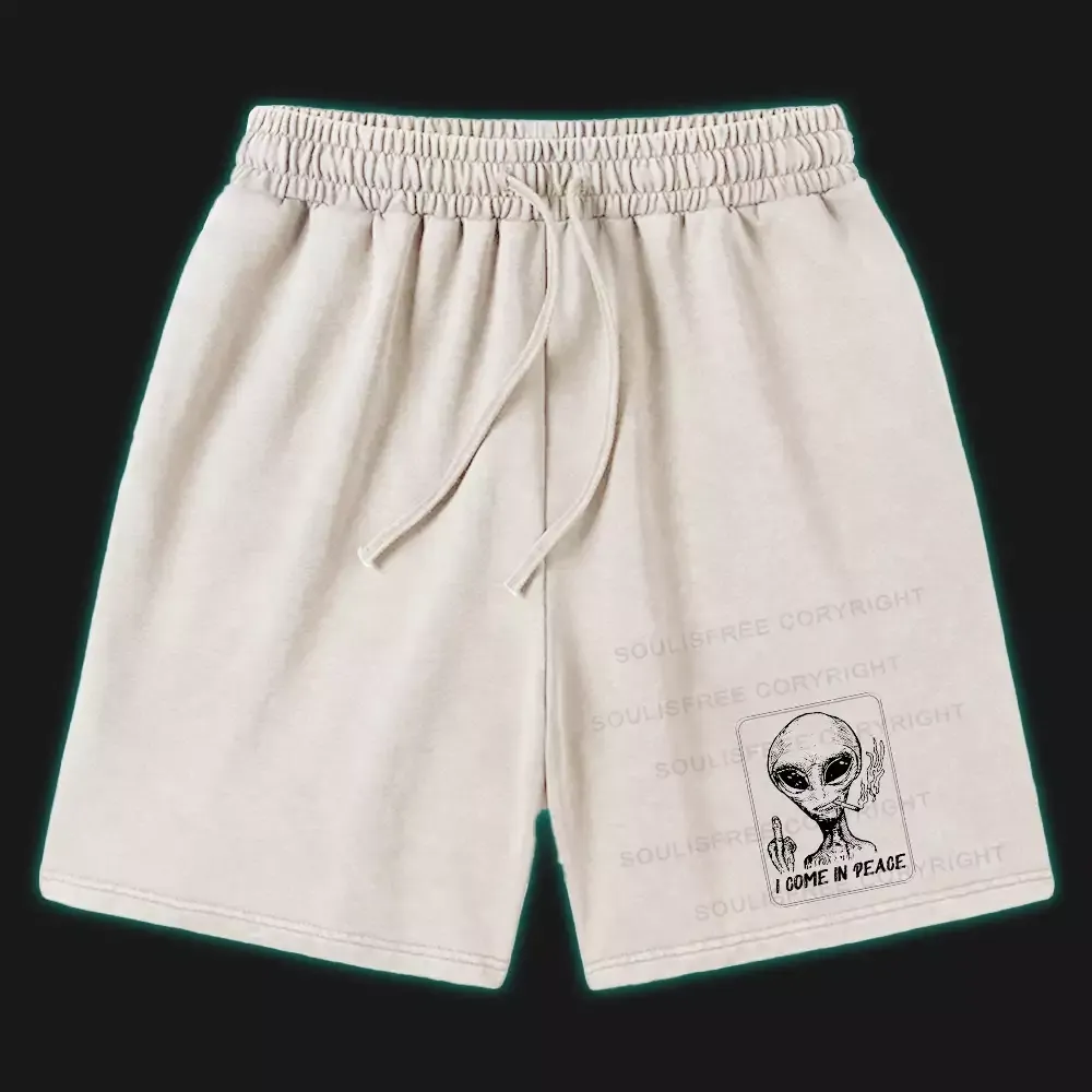 Designed I Come In Peace Washed Shorts