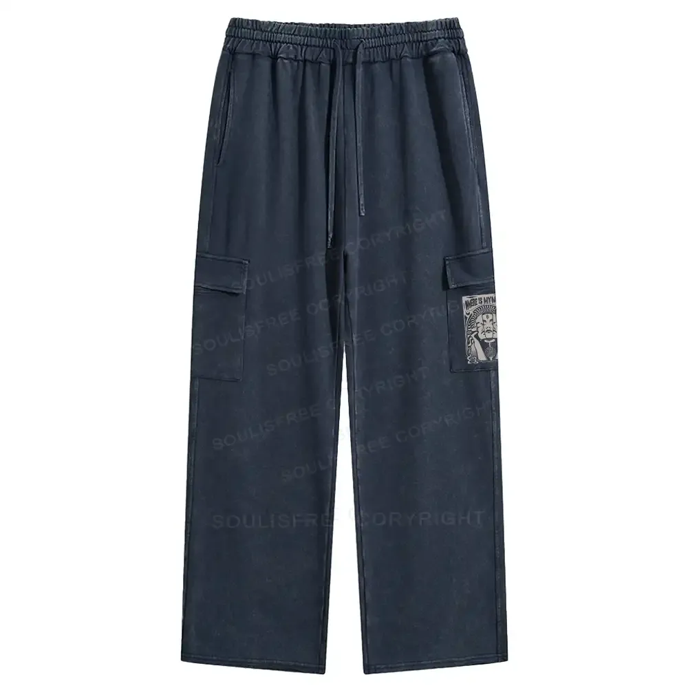 Where Is My Brain Washed Cargo pants