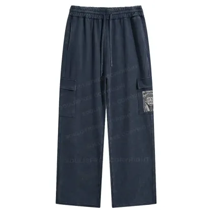 Where Is My Brain Washed Cargo pants